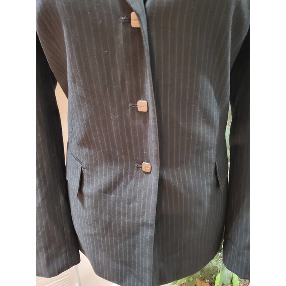 Calvin Klein Women's Black Single Breasted Three Button Blazer Jacket Size 8 - Picture 3 of 13